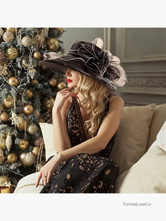 Fascinator Hat Set with Gloves and Pearl Jewelry for Tea Party Wedding main image 5